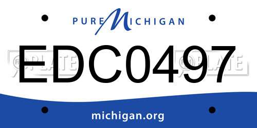 EDC0497 Michigan License Plate