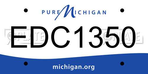EDC1350 Michigan License Plate