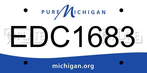 EDC1683 Michigan License Plate