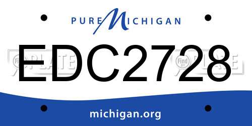 EDC2728 Michigan License Plate