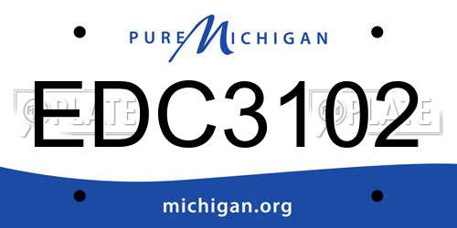 EDC3102 Michigan License Plate