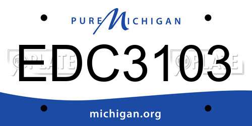 EDC3103 Michigan License Plate