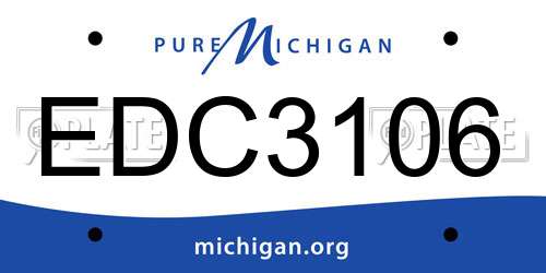 EDC3106 Michigan License Plate