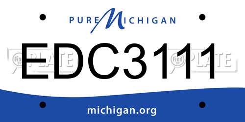EDC3111 Michigan License Plate