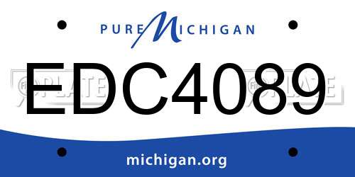 EDC4089 Michigan License Plate
