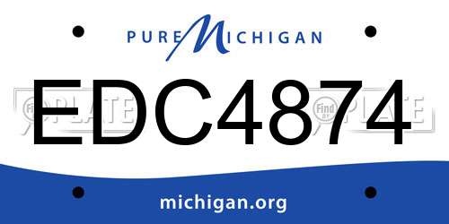 EDC4874 Michigan License Plate