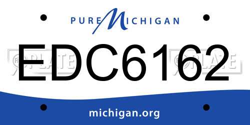 EDC6162 Michigan License Plate