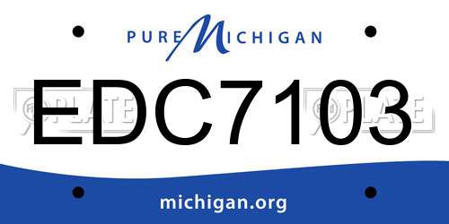 EDC7103 Michigan License Plate