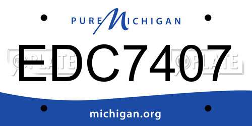 EDC7407 Michigan License Plate