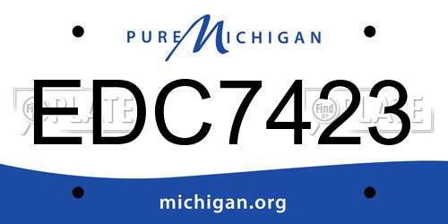 EDC7423 Michigan License Plate