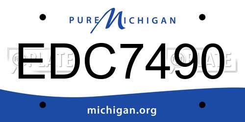 EDC7490 Michigan License Plate