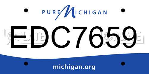 EDC7659 Michigan License Plate