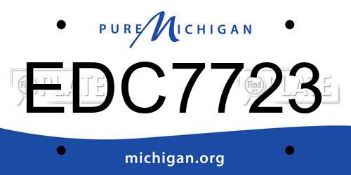EDC7723 Michigan License Plate