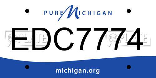 EDC7774 Michigan License Plate