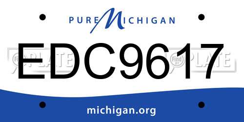 EDC9617 Michigan License Plate