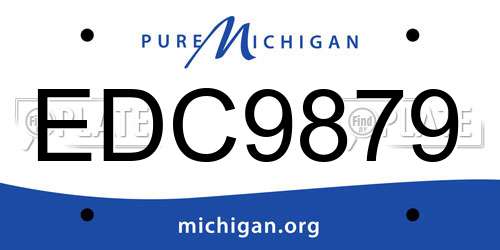 EDC9879 Michigan License Plate