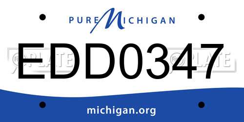 EDD0347 Michigan License Plate
