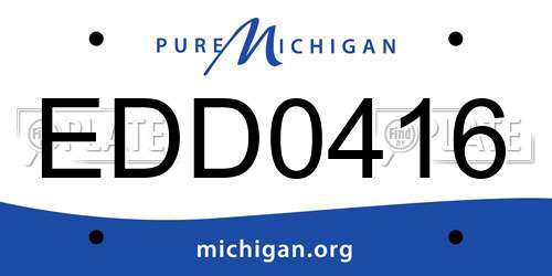EDD0416 Michigan License Plate