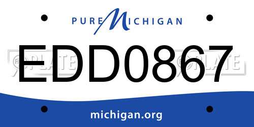 EDD0867 Michigan License Plate