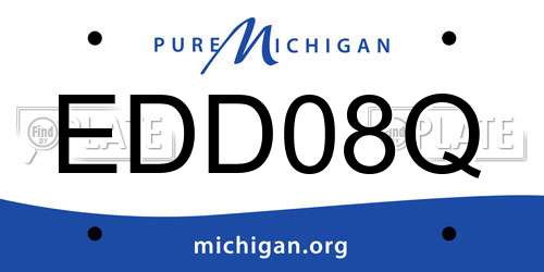 EDD08Q Michigan License Plate