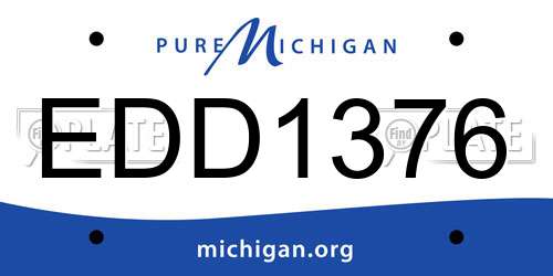 EDD1376 Michigan License Plate