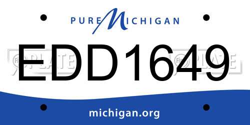 EDD1649 Michigan License Plate