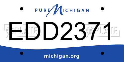 EDD2371 Michigan License Plate
