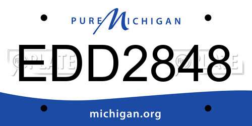 EDD2848 Michigan License Plate