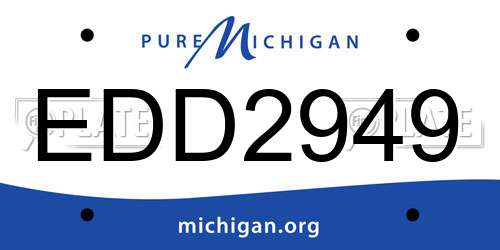 EDD2949 Michigan License Plate