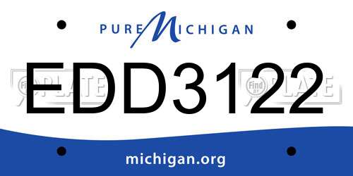 EDD3122 Michigan License Plate