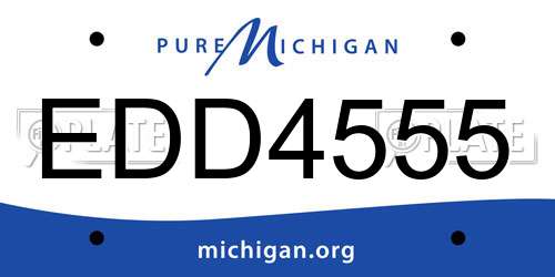 EDD4555 Michigan License Plate