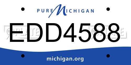 EDD4588 Michigan License Plate
