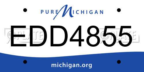 EDD4855 Michigan License Plate