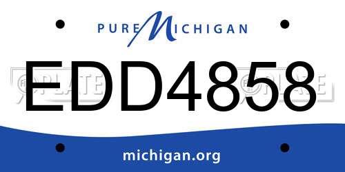 EDD4858 Michigan License Plate