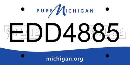 EDD4885 Michigan License Plate