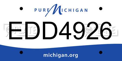 EDD4926 Michigan License Plate