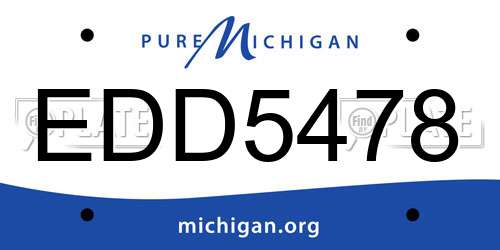 EDD5478 Michigan License Plate