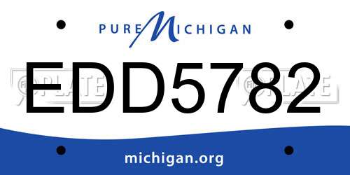 EDD5782 Michigan License Plate
