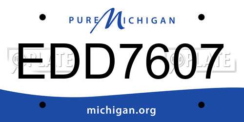 EDD7607 Michigan License Plate