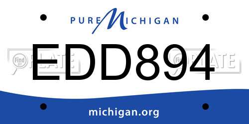 EDD894 Michigan License Plate