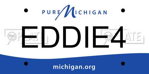 EDDIE4 Michigan License Plate
