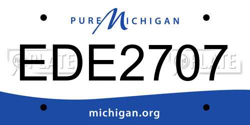 EDE2707 Michigan License Plate