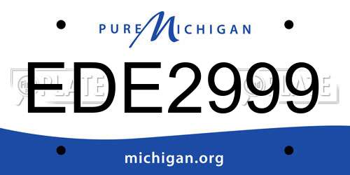 EDE2999 Michigan License Plate