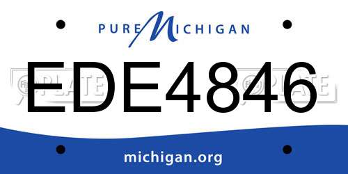 EDE4846 Michigan License Plate