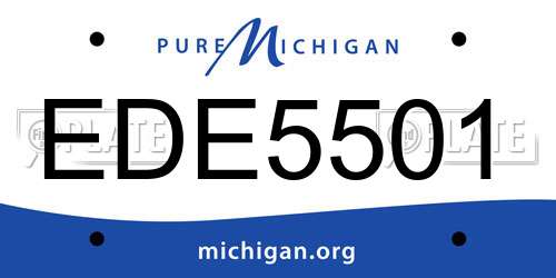 EDE5501 Michigan License Plate