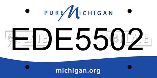 EDE5502 Michigan License Plate