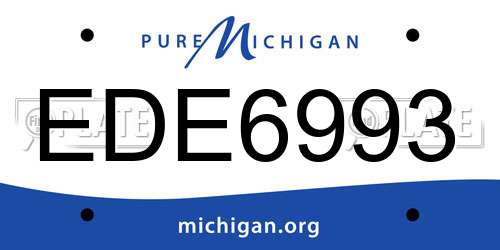EDE6993 Michigan License Plate