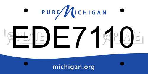EDE7110 Michigan License Plate