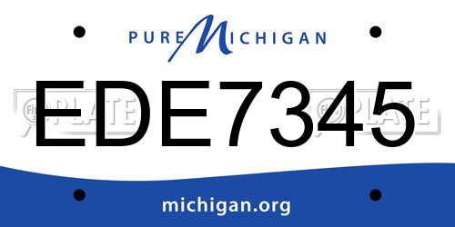 EDE7345 Michigan License Plate