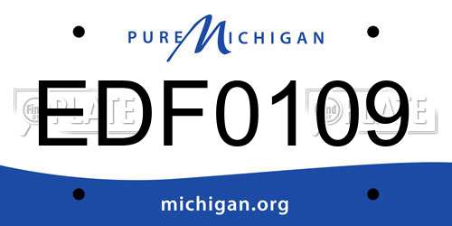 EDF0109 Michigan License Plate